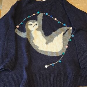 LC Lauren Conrad Navy Sweater with Sloth Design